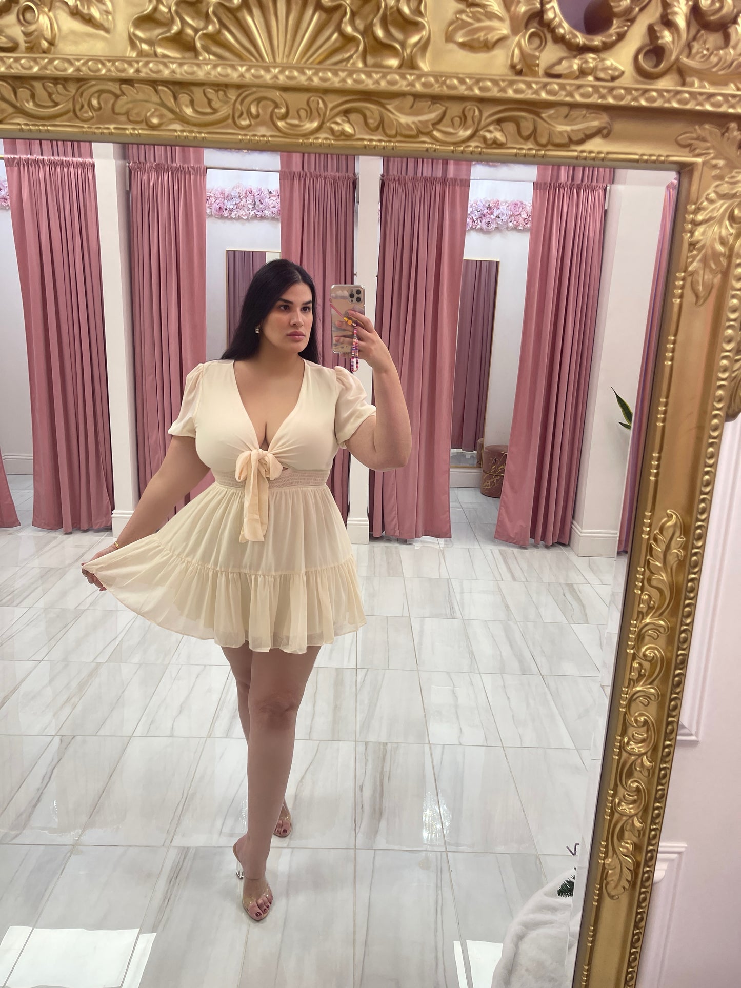 Noor Mini Dress - Cream