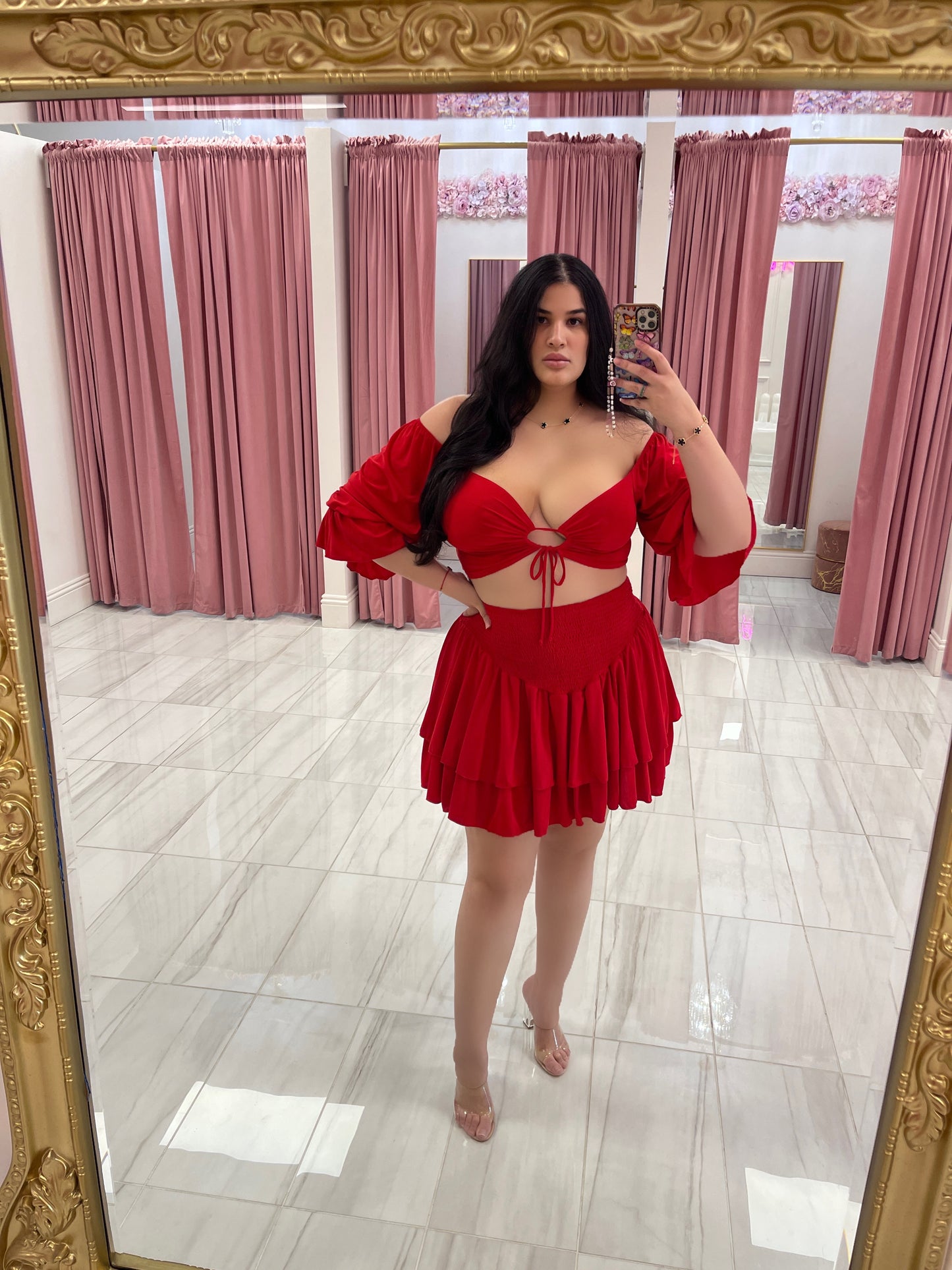 Marilys Skirt Set - Red