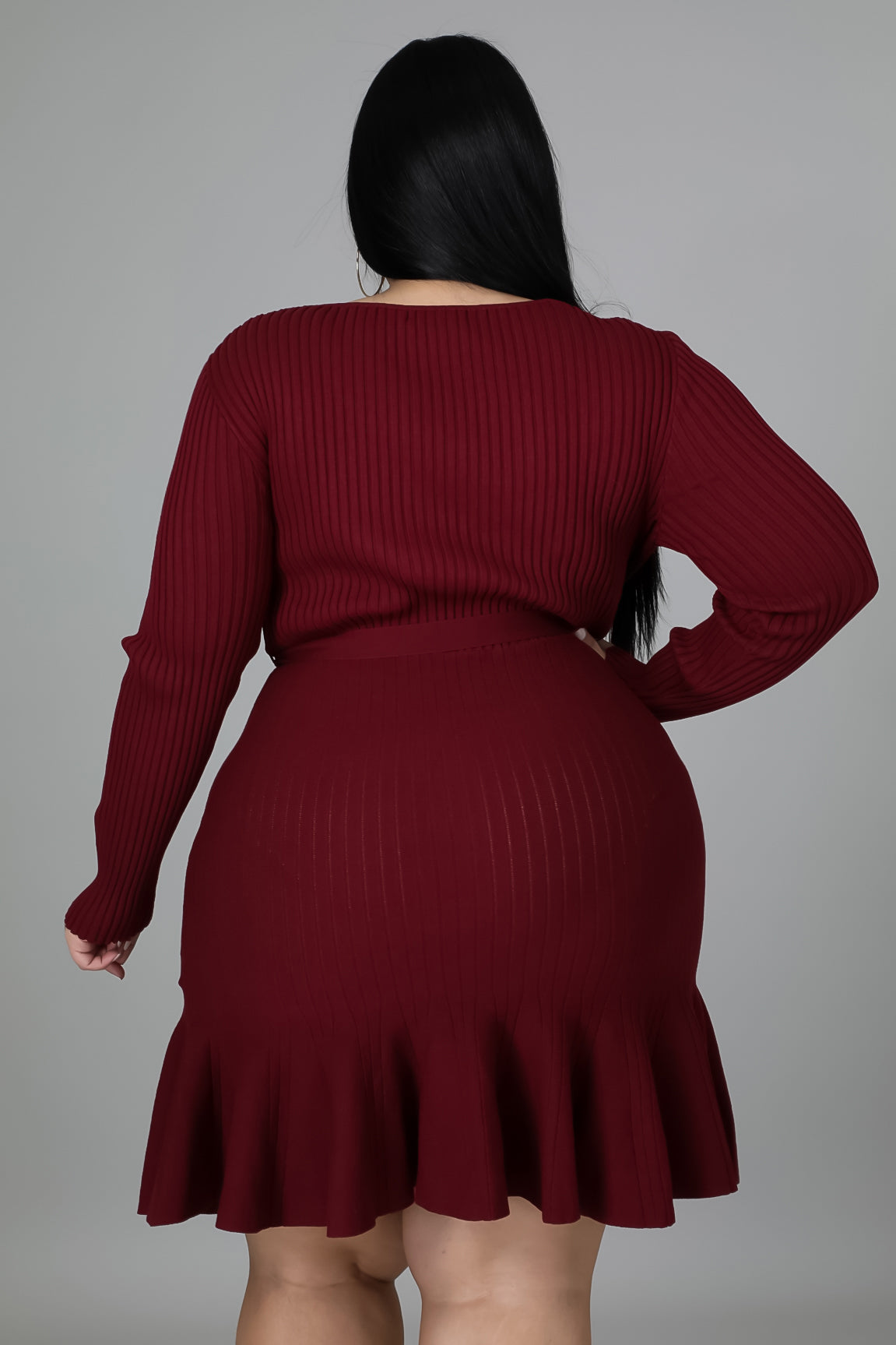 Kenia Sweater Dress - Burgundy
