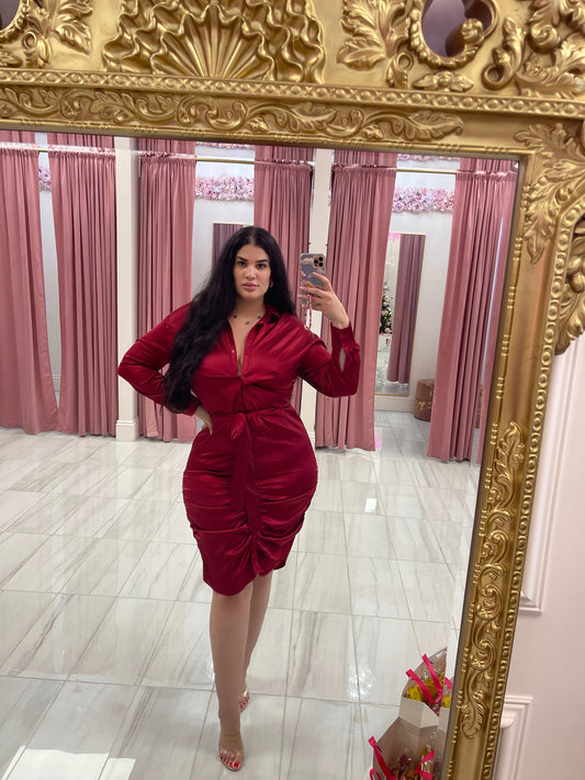 Cadbury Midi Dress - Burgundy