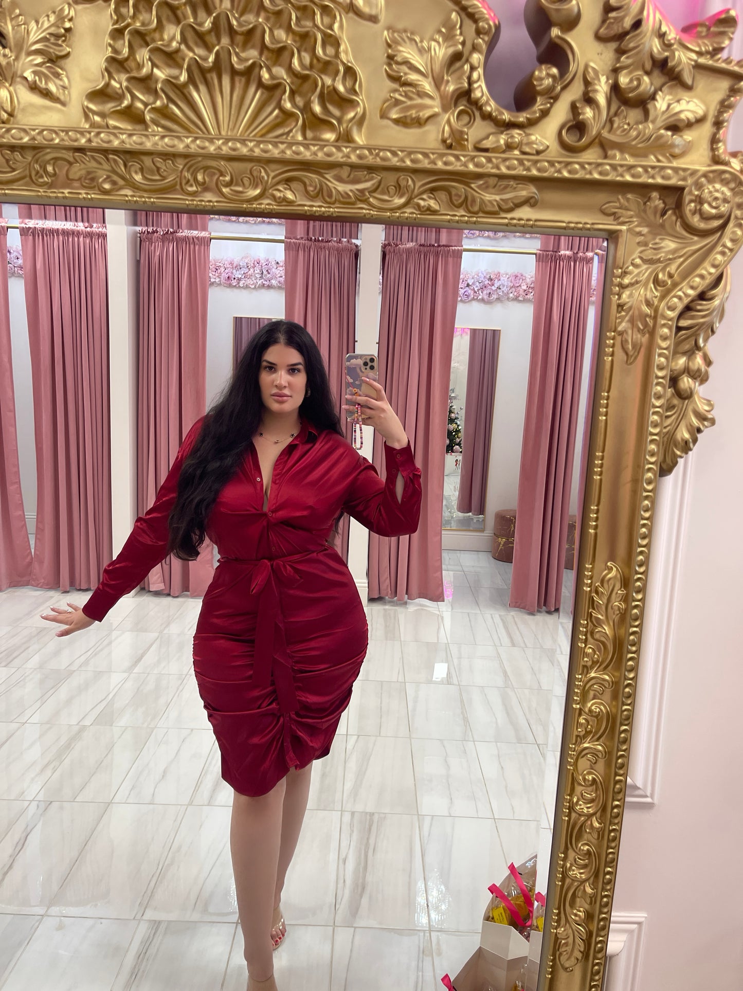 Cadbury Midi Dress - Burgundy