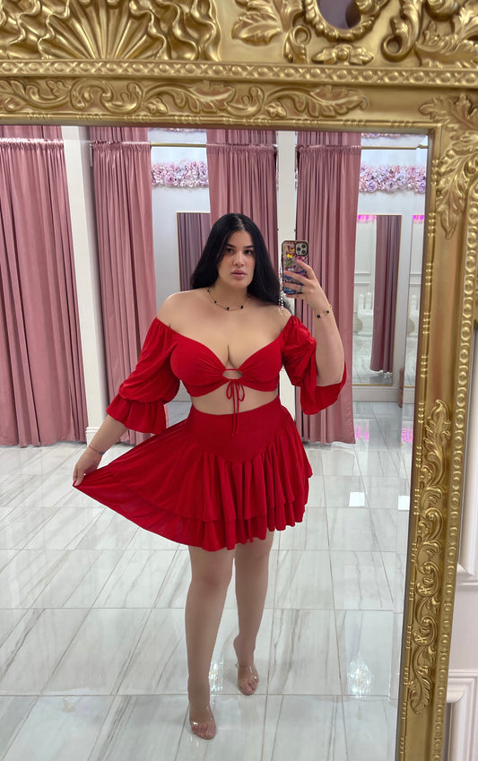 Marilys Skirt Set - Red