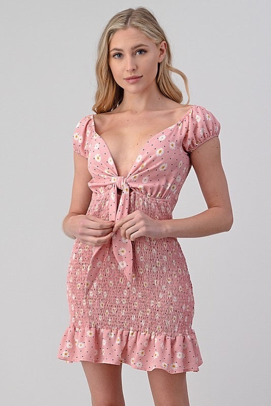 Khloe Smock Dress - Pink
