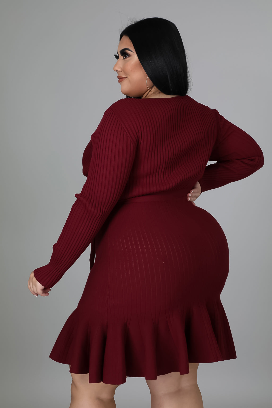 Kenia Sweater Dress - Burgundy