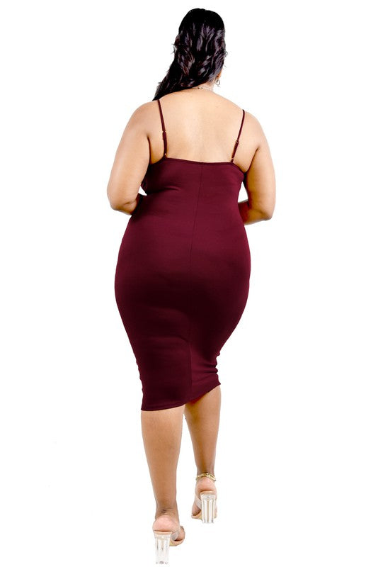 Día y Noche Midi Dress Set - Burgundy