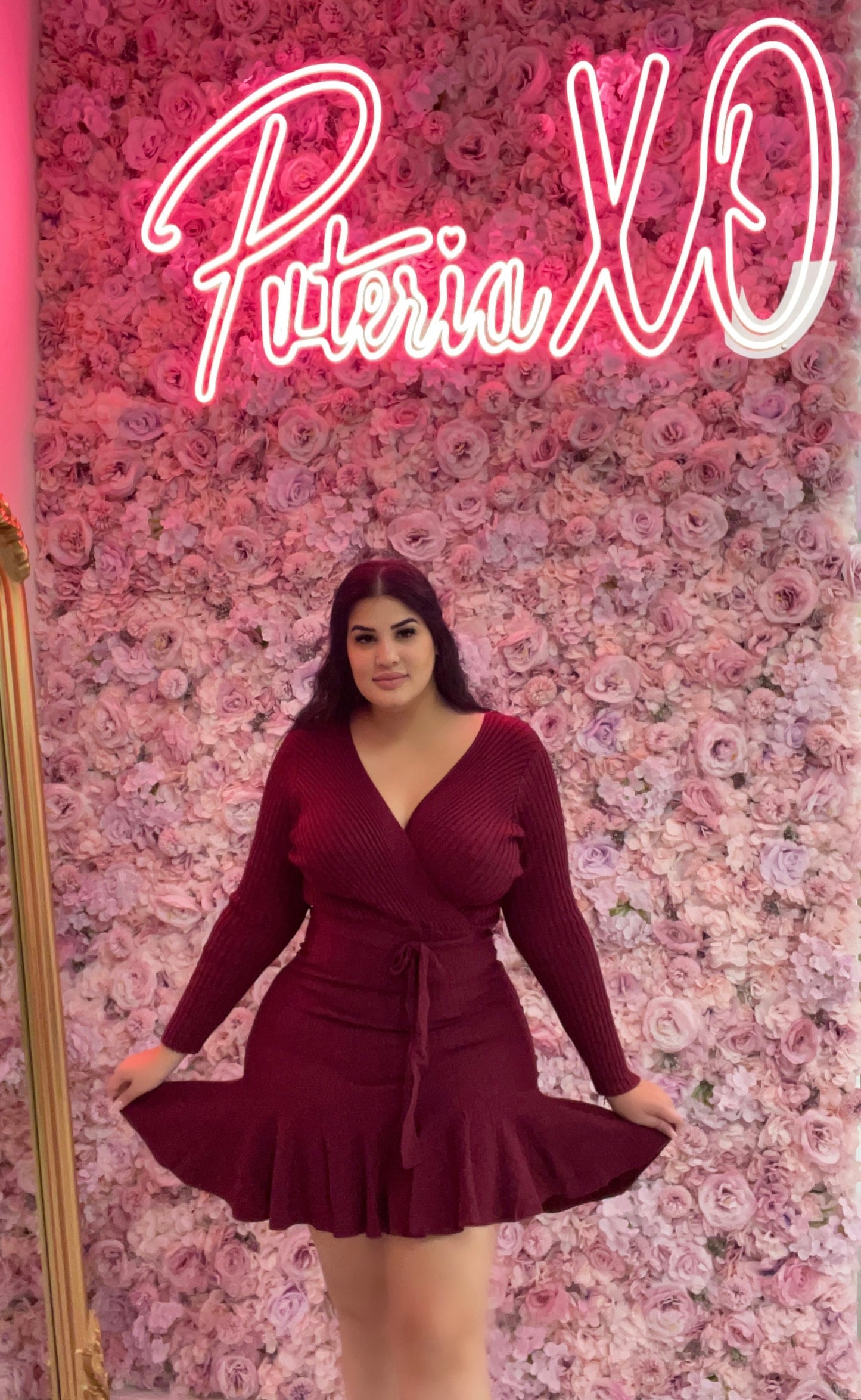 Kenia Sweater Dress - Burgundy