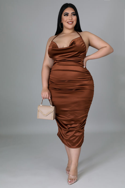 Cosita Rica Midi Dress -Mocha