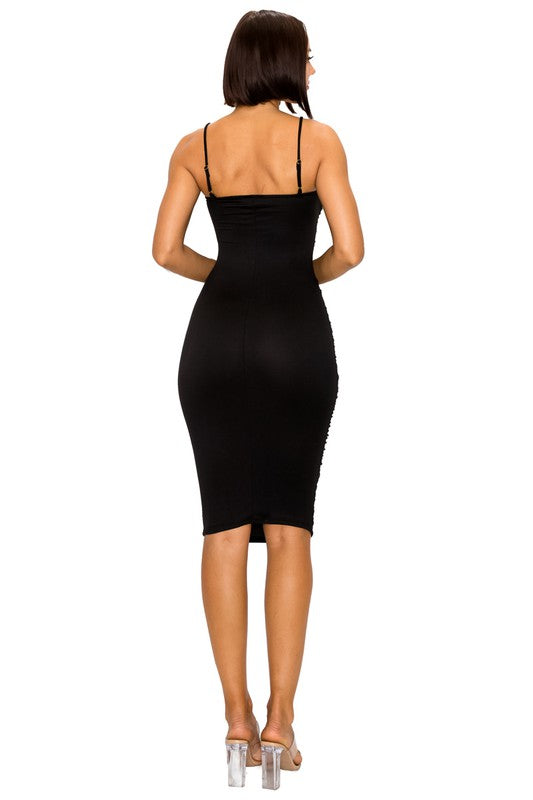 Día y Noche Midi Dress Set - Black