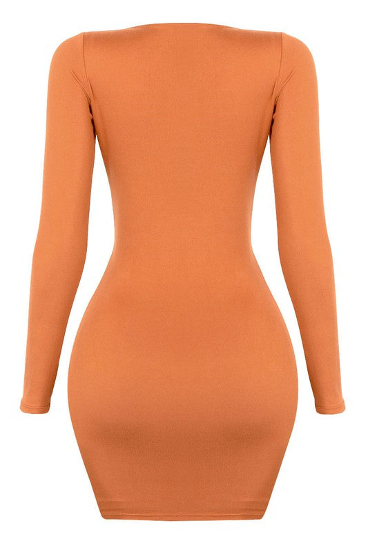 The Rosie Mini Dress - Rust