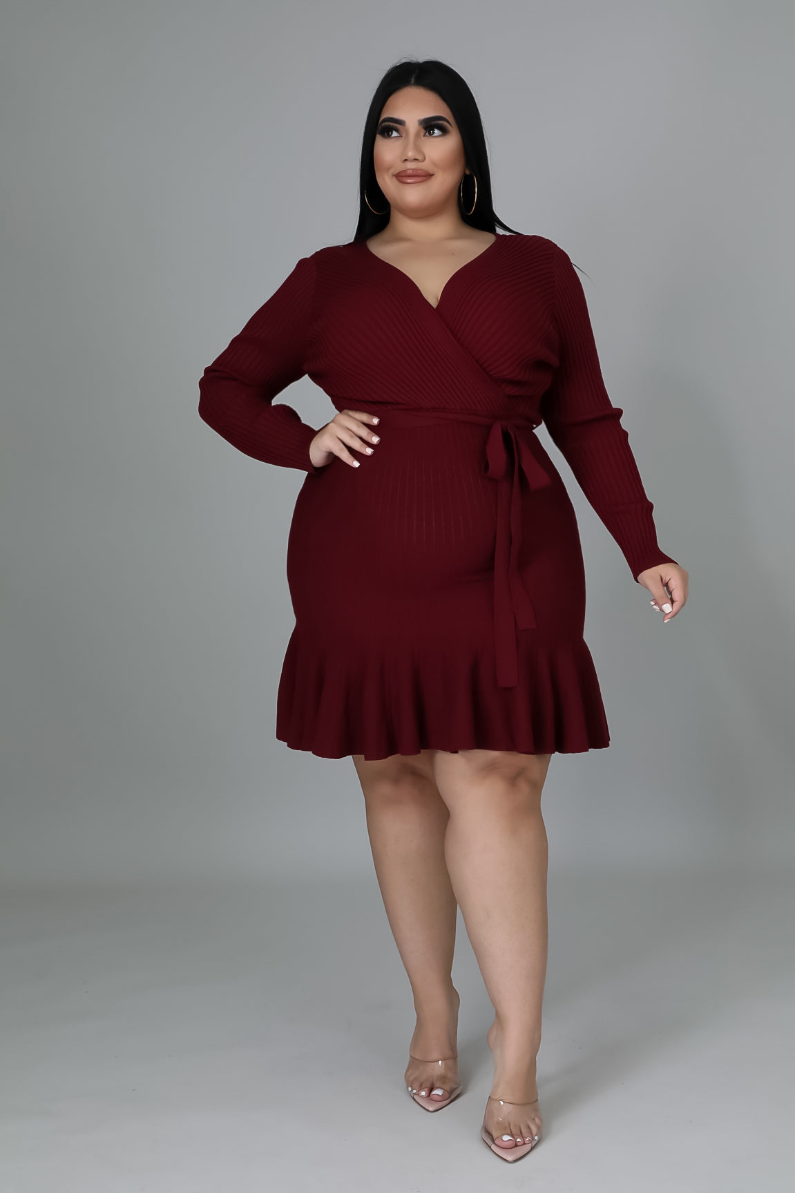 Kenia Sweater Dress - Burgundy