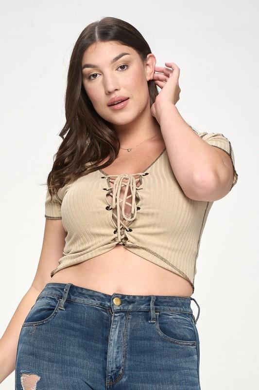 Kayla Crop Top - Taupe
