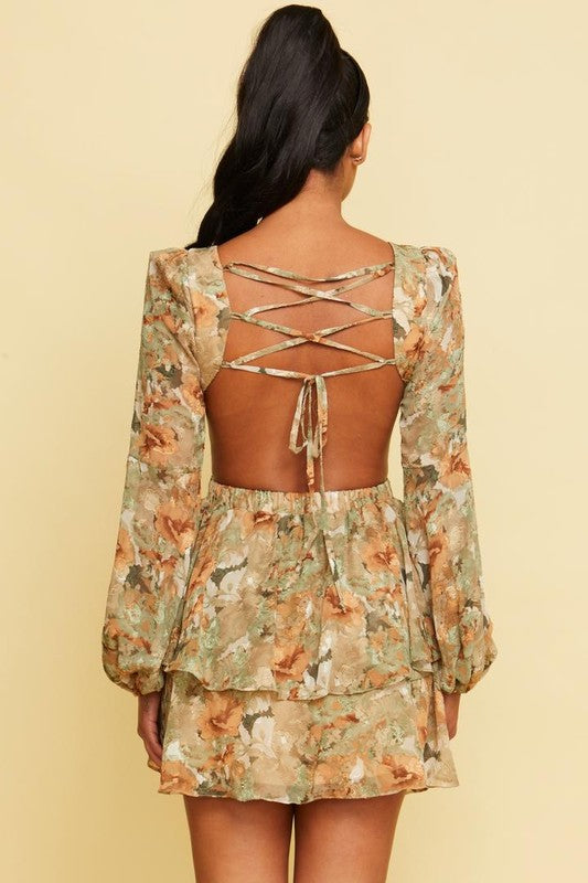 Flirt Alert Mini Dress - Hazel Sage