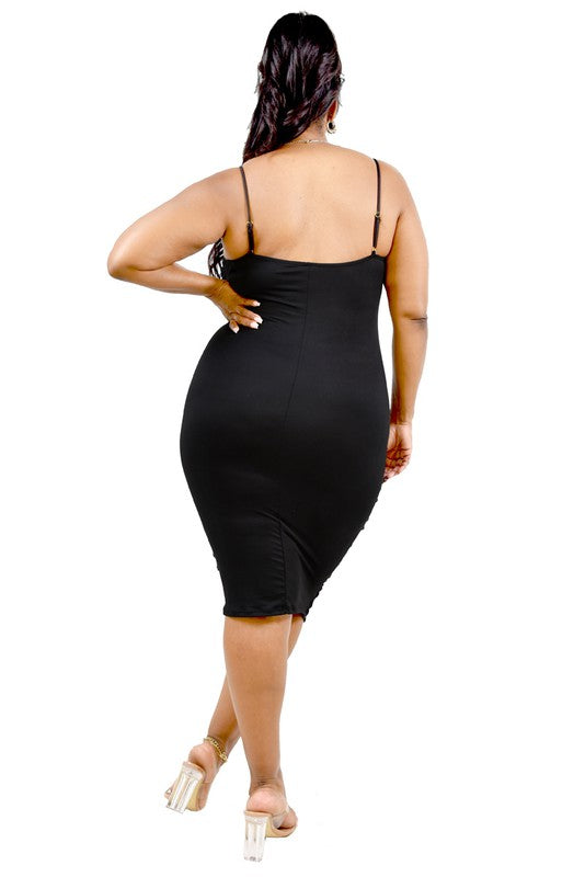 Día y Noche Midi Dress Set - Black
