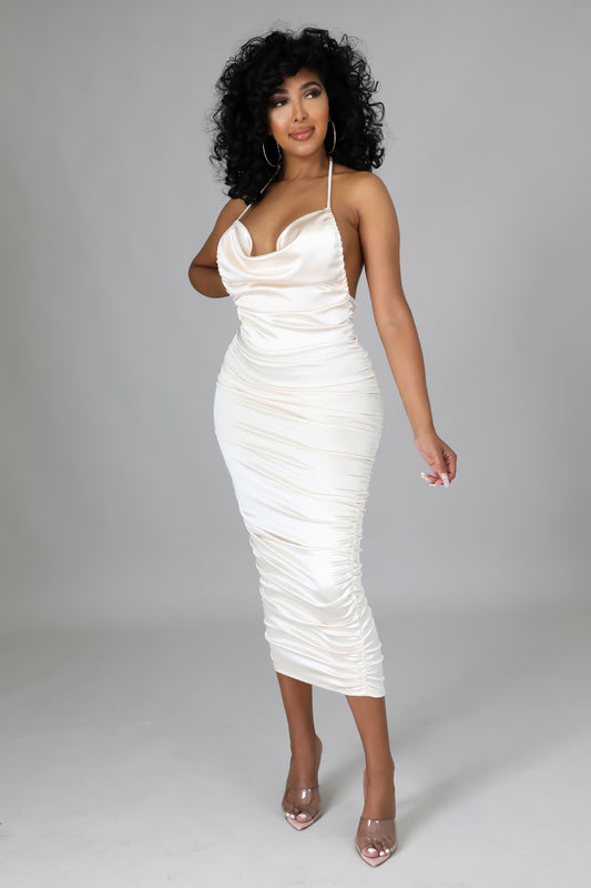 Cosita Rica Midi Dress - Pearl
